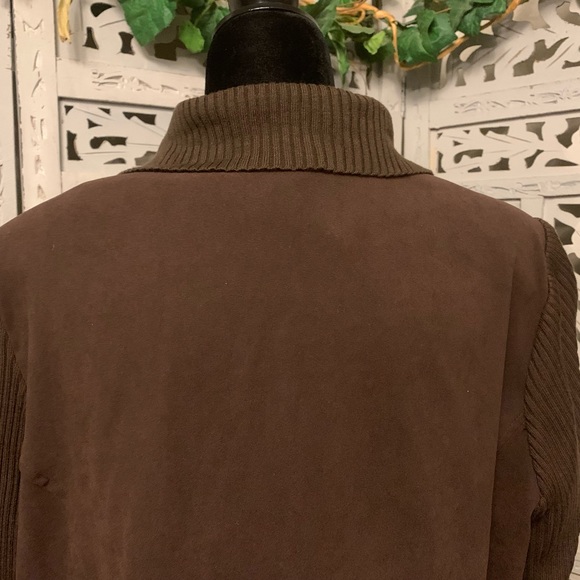 NOTATIONS PLUS NICE SUPER LIGHTWEIGHT SOFT BROWN LONG SLEEVE BUTTON UP JACKET - Picture 6 of 9